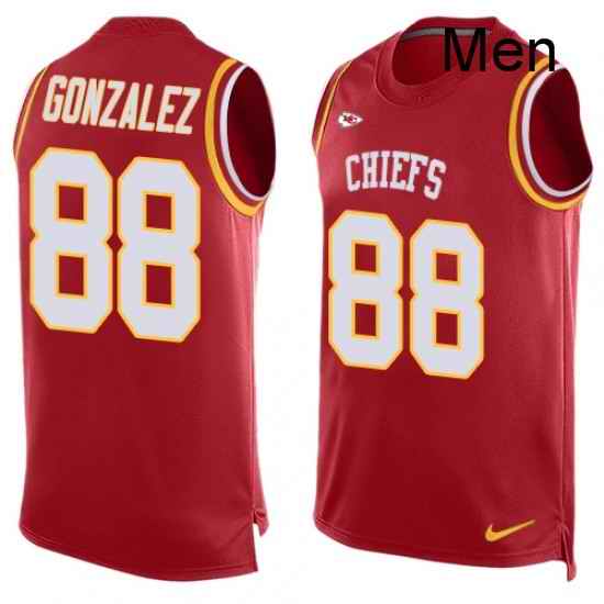 Men Nike Kansas City Chiefs 88 Tony Gonzalez Limited Red Player Name Number Tank Top NFL Jersey